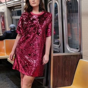 Eloquii Pink Sequin Dress